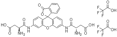 (3S,3'S)-4,4'-[(3-氧代螺[异苯并呋喃-1(3H),9'-[9H]氧杂蒽]-3',6'-二基)二亚胺]二[3-氨基-4-氧代丁酸]二(三氟乙酸盐)分子结构 (CAS 220846-63-9)