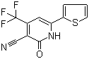 structure of CAS# 22123-11-1, 3-Cyano-6-(2-thienyl)-4-trifluoromethyl-2(1H)-pyridone