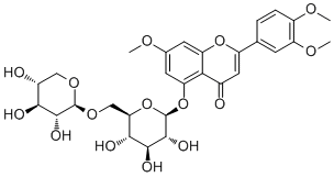 CAS # 221289-31-2, Lethedioside A, 2-(3,4-Dimethoxyphenyl)-7-methoxy-5-[(6-O-beta-D-xylopyranosyl-beta-D-glucopyranosyl)oxy]-4H-1-benzopyran-4-one