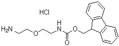[2-(2-氨基乙氧基)乙基]氨基甲酸芴甲基酯单盐酸盐分子结构 (CAS 221352-88-1)