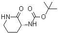 N-[(3R)-2-氧代-3-哌啶基]氨基甲酸叔丁酯分子结构 (CAS 221874-51-7)