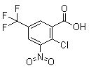 structure of CAS# 22227-59-4, 2-Chloro-3-nitro-5-(trifluoromethyl)benzoic acid