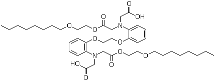 N,N'-[1,2-乙基双(氧-2,1-苯基)]双[N-(羧甲基)甘氨酸 1,1'-双[2-(辛氧基)乙基]酯分子结构 (CAS 222315-88-0)