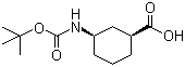 (1S,3R)-3-叔丁氧羰基氨基环己烷甲酸分子结构 (CAS 222530-34-9)