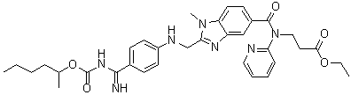 CAS 登录号：2225986-95-6, N-[[2-[[[4-[亚氨基[[[(1-甲基戊基)氧基]羰基]氨基]甲基]苯基]氨基]甲基]-1-甲基-1H-苯并咪唑-5-基]羰基]-N-2-吡啶基-beta-丙氨酸乙酯