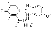 CAS 登录号：2227107-89-1, 1,4-二氢-1-(6-甲氧基-1H-苯并咪唑-2-基)-3,5-二甲基-4-氧代-2-吡啶羧酸铵盐
