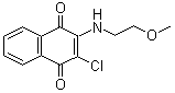 structure of CAS# 22272-22-6, 2-Chloro-3-[(2-methoxyethyl)amino]-1,4-naphthoquinone