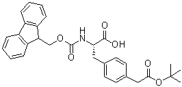 4-[2-(叔丁氧基)-2-氧代乙基]-N-[(9H-芴-9-基甲氧基)羰基]-L-苯丙氨酸分子结构 (CAS 222842-99-1)