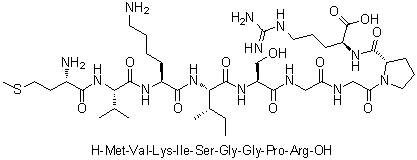L-蛋氨酰-L-缬氨酰-L-赖氨酰-L-异亮氨酰-L-丝氨酰甘氨酰甘氨酰-L-脯氨酰-L-精氨酸分子结构 (CAS 222961-22-0)