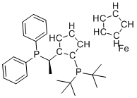 (1SP)-1-[双(1,1-二甲基乙基)膦基]-2-[(1R)-1-(二苯基膦基)乙基]二茂铁分子结构 (CAS 223120-71-6)