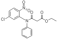structure of CAS# 22316-45-6, 3-[(5-Chloro-2-nitrophenyl)phenylamino]-3-oxopropanoic acid ethyl ester