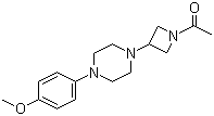 N-乙酰-3-(对甲氧基苯基哌嗪)氮杂环丁烷分子结构 (CAS 223381-95-1)