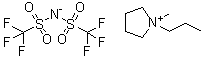 N-丙基-N-甲基吡咯烷鎓二(三氟甲基磺酰基)亚胺盐分子结构 (CAS 223437-05-6)