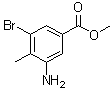 3-氨基-5-溴-4-甲基苯甲酸甲酯分子结构 (CAS 223519-11-7)