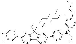 聚[(9,9-二辛基芴基-2,7-二基)-co-(4,4'-(N-(对丁基苯基))二苯胺)]分子结构 (CAS 223569-31-1)