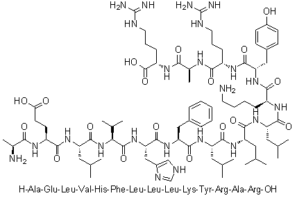 CAS 登录号：224043-30-5, L-丙氨酰-L-alpha-谷氨酰-L-亮氨酰-L-缬氨酰-L-组氨酰-L-苯丙氨酰-L-亮氨酰-L-亮氨酰-L-亮氨酰-L-赖氨酰-L-酪氨酰-L-精氨酰-L-丙氨酰-L-精氨酸