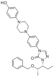CAS # 2243786-02-7, Posaconazole Diastereoisomer Related Compound 4, 1-((2S,3R)-2-(benzyloxy)pentan-3-yl)-4-(4-(4-(4-hydroxyphenyl)piperazin-1-yl)phenyl)-1H-1,2,4-triazol-5(4H)-one
