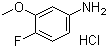 CAS # 22510-10-7, 4-Fluoro-3-methoxyaniline hydrochloride, 4-Fluoro-m-anisidine hydrochloride
