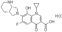 1-环丙基-6-氟-1,4-二氢-8-羟基-7-[(4aS,7aS)-八氢-6H-吡咯并[3,4-b]吡啶-6-基]-4-氧代-3-喹啉羧酸盐酸盐分子结构 (CAS 2252446-71-0)