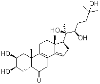 CAS # 22612-27-7, Podecdysone B, (2beta,3beta,5beta,22R)-2,3,20,22,25-Pentahydroxycholesta-8,14-dien-6-one
