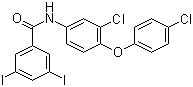 CAS # 22662-39-1, Rafoxanide, 3'-Chloro-4'-(4-chlorophenoxy)-3,5-diiodosalicylanilide