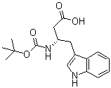 structure of CAS# 229639-48-9, (betaS)-beta-[[(1,1-Dimethylethoxy)carbonyl]amino]-1H-indole-3-butanoic acid