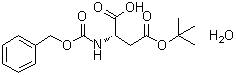 structure of CAS# 229957-50-0, N-[(Phenylmethoxy)carbonyl]-L-aspartic acid 4-(1,1-dimethylethyl) ester monohydrate