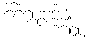 CAS # 231288-19-0, Tectorigenin 7-O-[beta-D-xylopyranosyl-(1-6)-beta-D-glucopyranoside], Tectorigenin 7-O-xylosylglucoside, Tectorigenin 7-O-beta-D-xylosyl-(1→6)-beta-D-glucopyranoside
