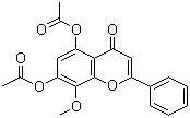 structure of CAS# 23246-80-2, 5,7-Dihydroxy-8-methoxyflavone diacetate