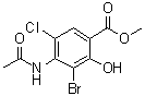 CAS 登录号：232941-14-9, 4-(乙酰氨基)-3-溴-5-氯-2-羟基苯甲酸甲酯