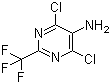 structure of CAS# 2344-17-4, 4,6-二氯-2-三氟甲基嘧啶-5-胺
