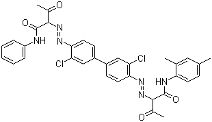 CAS # 23792-68-9, Pigment Yellow 188, C.I. 21094, 2-[[3,3'-Dichloro-4'-[[1-(phenylcarbamoyl)acetonyl]azo]-4-biphenylyl]azo]-2',4'-acetoacetoxylidide