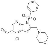 CAS 登录号：2382664-60-8, 4-氯-2-(吗啉基甲基)-1-(苯磺酰基)-1H-吡咯并[2,3-b]吡啶-5-甲醛