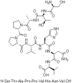 CAS # 238736-51-1, L-Seryl-L-threonyl-L-alanyl-L-prolyl-L-prolyl-L-valyl-L-histidyl-L-asparaginyl-L-valine