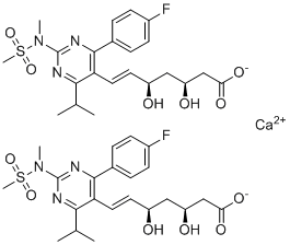 (E,3S,5R)-7-[4-(4-fluorophenyl)-2-[methyl(methylsulfonyl)amino]-6-propan-2-ylpyrimidin-5-yl]-3,5-dihydroxyhept-6-enoate calcium molecular structure (CAS 2414245-11-5)