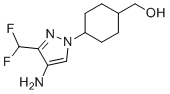 (反式-4-(4-氨基-3-(二氟甲基)-1H-吡唑-1-基)环己基)甲醇分子结构 (CAS 2434841-21-9)
