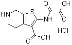 structure of CAS# 243966-09-8, 2-[(Carboxycarbonyl)amino]-4,5,6,7-tetrahydro-thieno[2,3-c]pyridine-3-carboxylic acid monohydrochloride
