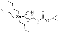[5-(三丁基锡烷基)噻唑-2-基]氨基甲酸叔丁酯分子结构 (CAS 243972-26-1)