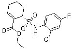 CAS # 243984-10-3, (6S)-6-[[(2-Chloro-4-fluorophenyl)amino]sulfonyl]-1-cyclohexene-1-carboxylic acid ethyl ester