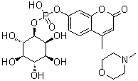 myo-肌醇 1-(4-甲基-2-氧代-2H-1-苯并吡喃-7-基磷酸氢酯)与4-甲基吗啉的化合物分子结构 (CAS 244145-23-1)
