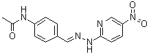 CAS # 24458-23-9, 4-Acetaminobenzaldehyde 5-nitro-2-pyridylhydrazone, N-[4-[[(5-Nitro-2-pyridinyl)hydrazono]methyl]phenyl]acetamide, NSC 42363