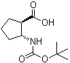 (1R,2R)-2-[[叔丁氧羰基]氨基]环戊烷羧酸分子结构 (CAS 245115-25-7)