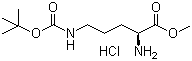 structure of CAS# 2480-96-8, (2S)-2-氨基-5-[(叔丁氧羰基)氨基]戊酸甲酯盐酸盐