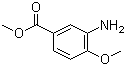 3-氨基-4-甲氧基苯甲酸甲酯分子结构 (CAS 24812-90-6)