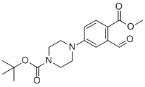 Tert-butyl 4-(3-formyl-4-(methoxycarbonyl)phenyl)piperazine-1-carboxylate molecular structure (CAS 2504915-16-4)