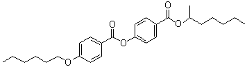 4-(Hexyloxy)benzoic acid 4-[[(1-methylhexyl)oxy]carbonyl]phenyl ester molecular structure (CAS 250777-66-3)