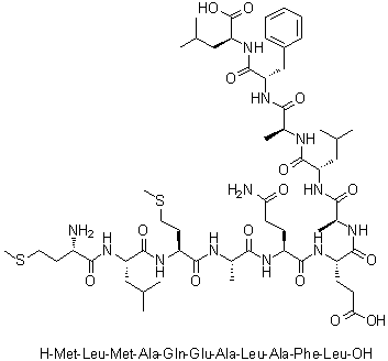 L-蛋氨酰-L-亮氨酰-L-蛋氨酰-L-丙氨酰-L-谷氨酰胺酰-L-alpha-谷氨酰-L-丙氨酰-L-亮氨酰-L-丙氨酰-L-苯丙氨酰-L-亮氨酸分子结构 (CAS 251110-45-9)