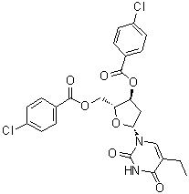 structure of CAS# 25137-84-2, 2'-脱氧-5-乙基尿苷 3',5'-二(4-氯苯甲酸)酯