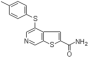 structure of CAS# 251992-66-2, 4-[(4-甲基苯基)硫基]噻吩并[2,3-c]吡啶-2-甲酰胺
