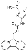 structure of CAS# 252206-28-3, 4-(Fmoc-amino)-1-methyl-1H-Imidazole-2-carboxylic Acid